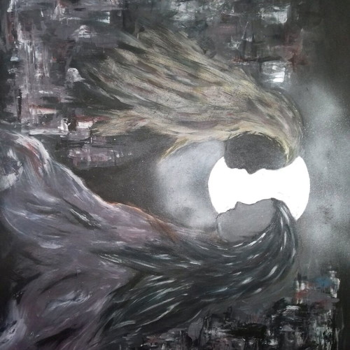 Painting Night Meeting new, acrylic