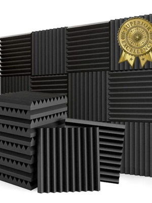 Ηχοαπορροφητικά πάνελ καινούργια, πακέτο 25 τεμαχίων, μαύρα