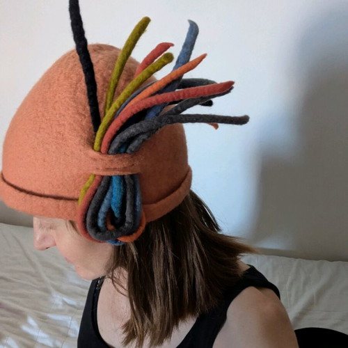 Wool handmade hat like new, multicolored