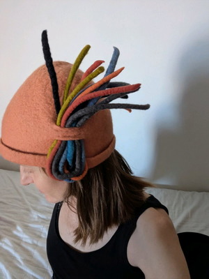 Wool handmade hat like new, multicolored
