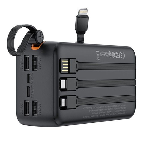 XO PR280 Powerbank 30000mAh with 4 built-in cables new
