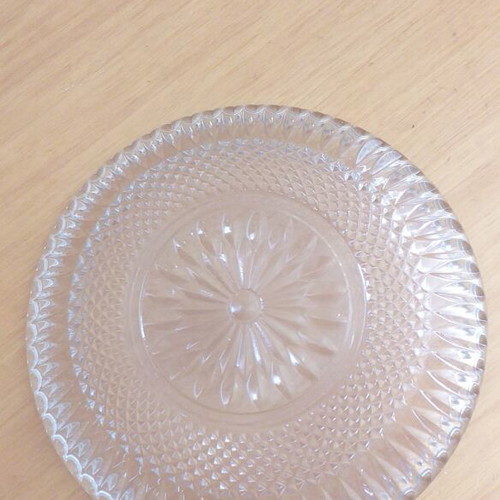 Vintage glass dessert plates used, set of 5
