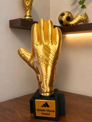 Golden Glove Award football trophy new, gold glove