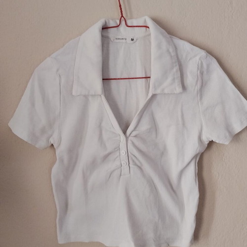 Terranova white ribbed top like new, size M