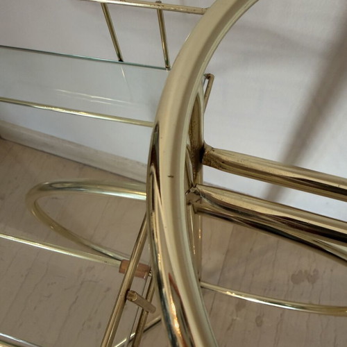 Vintage gold bicycle stand metal decor