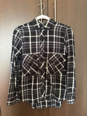 Zara checked shirt like new, size XS, black and white