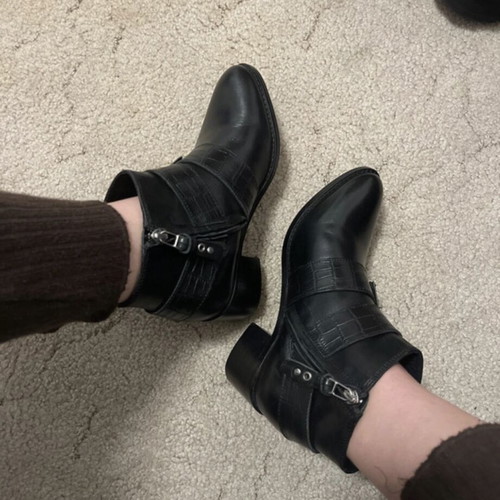 Gioseppo leather ankle boots like new, size 37, black with buckles