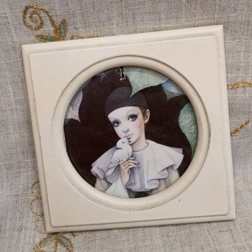 Vintage photo frames set of two used with Pierrot love theme by Mira Fujita