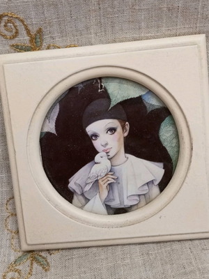 Vintage photo frames set of two used with Pierrot love theme by Mira Fujita