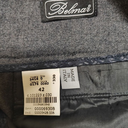 Wool Italian pants like new, gray with cuffs