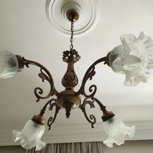 Vintage Brass Chandelier 4-light | Genuine Brass | Custom Order