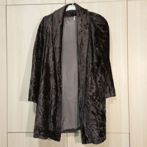 Fur coat used, dark brown, size XL