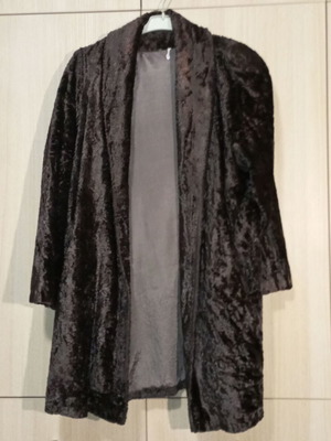 Fur coat used, dark brown, size XL