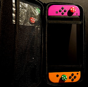 Nintendo Switch With Purple and Orange Joy Cons