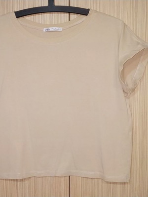 Zara t-shirt used, brown, size S with short sleeves