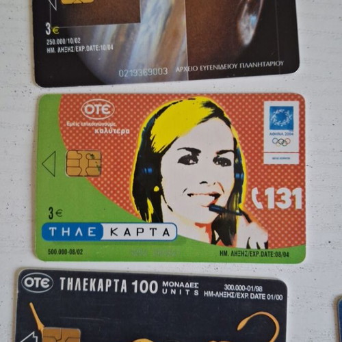 Phone cards used, collectible pack of 5