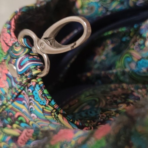 Shoulder bag new with colorful print, eco leather