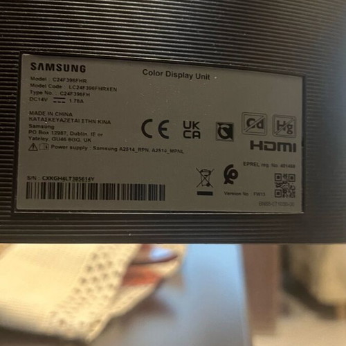 Samsung Curved Monitor 21’ like new with power cable