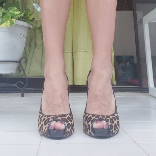 Rococo Leopard Peep Toe Pony-Hair Heels Size 38 Like New