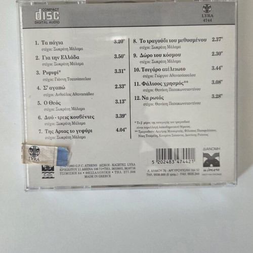 Sokratis Malamas Kyklos CD album, sealed, Lyra 1993