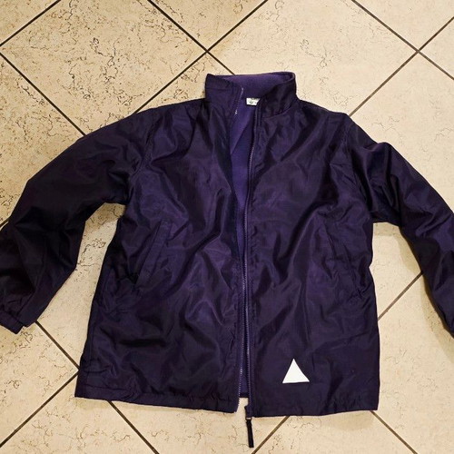 Banner kids jacket new, windbreaker with hood, purple, age 10-12
