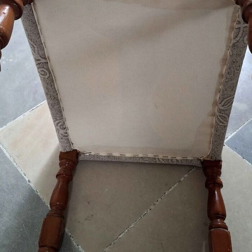 Upholstered Footstool like new with wooden legs