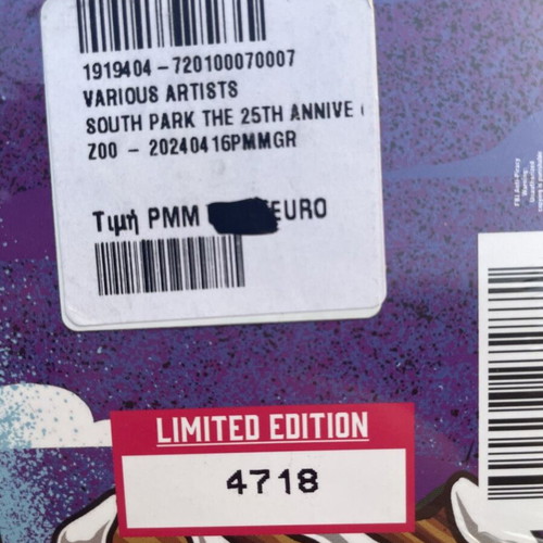South Park 25th Anniversary Concert 3LP numbered limited edition sealed