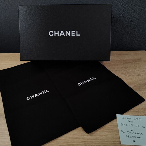 Chanel dustbags and empty shoe box used, protective storage cases