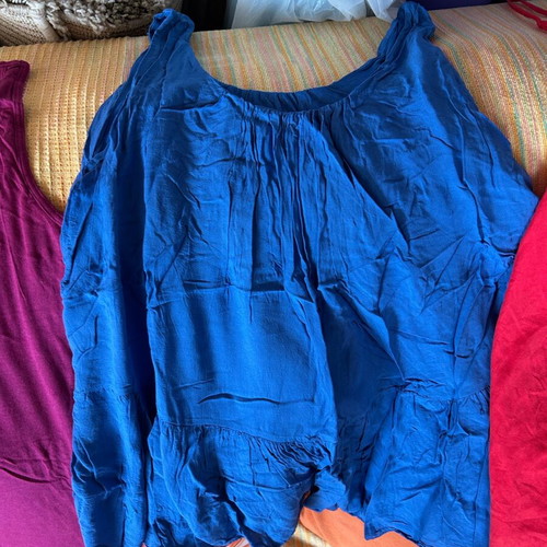 Branded women's tank tops used, includes coral DKNY and striped H&M skirt gift