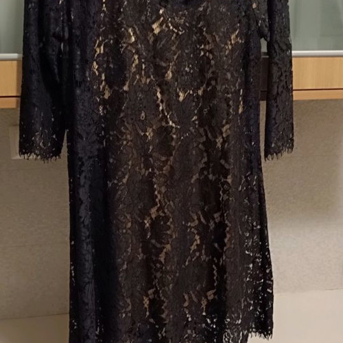 Lace dress used, Italian, black, A-line, size S