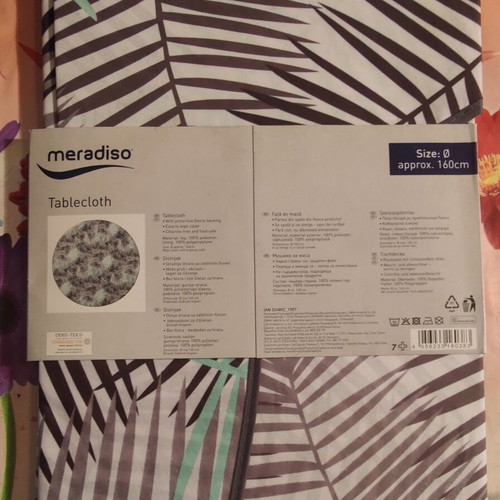 Meradiso Round Tablecloth Ø 160cm New with Palm Leaf Pattern