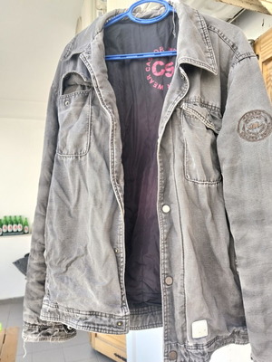 Jean jacket, size medium, black and grey
