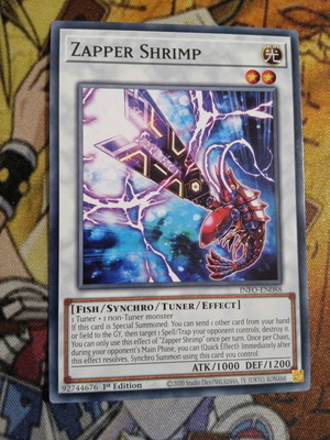 Zapper Shrimp Yu-Gi-Oh! card from Infinite Forbidden collection in excellent condition