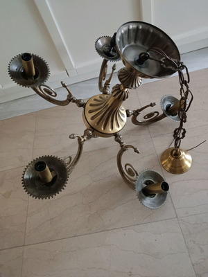 Solid brass 5-light neoclassical chandelier like new