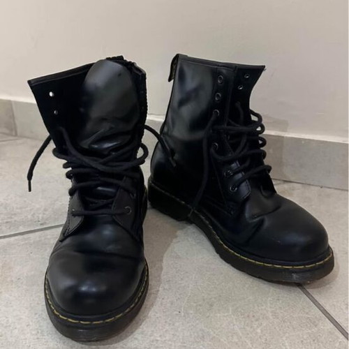 Leather combat boots used, size 40, black