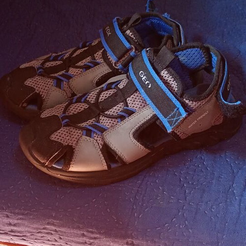 Geox boy sandals like new, water friendly, size 35, grey and blue