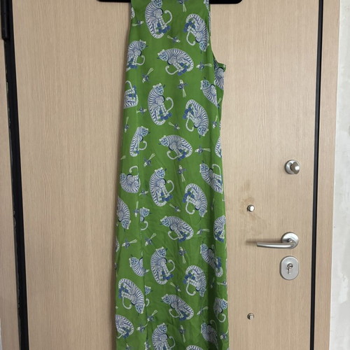 Milkwhite Monkey Dress, green and white