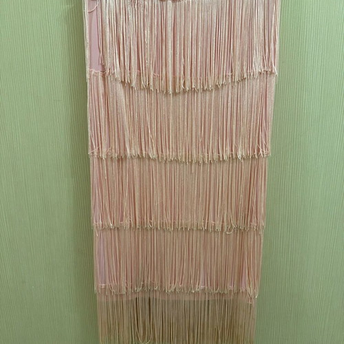 Midi skirt with fringes used, one size, soft pink