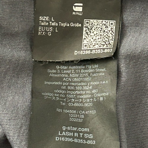G-Star Raw Lash basic t-shirt gray like new, size L