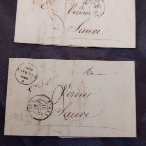 French letters used, 1845 and 1849, commercial correspondence
