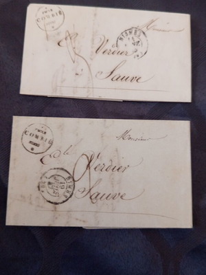 French letters used, 1845 and 1849, commercial correspondence