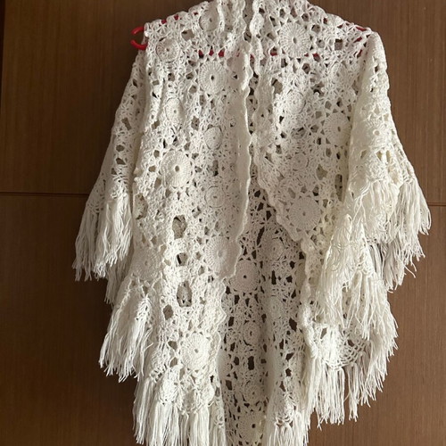 Handmade white women's vest new, size L