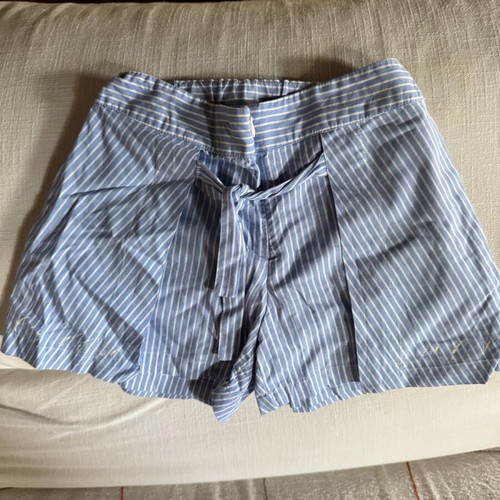 Lapin House girls' shorts like new, size 128 cm, white and blue, for 8 years old
