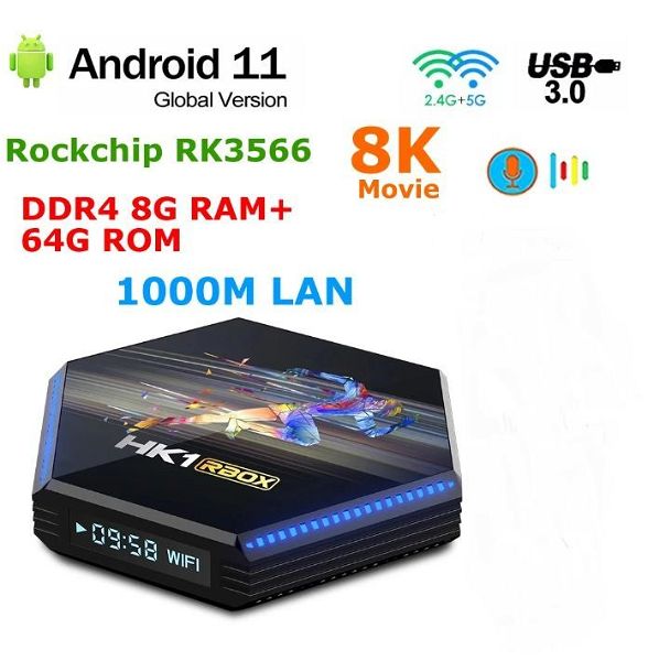  to neo SUPER TV BOX ME 8GB mnimi HK1 RBOX R2 8K UHD me WiFi USB 2.0 / USB 3.0 8GB RAM DDR4 ke 64GB apothikeftiko choro me litourgiko Android 11.0 (me elliniko menou)