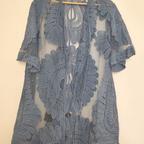 Blue beach kimono XXXL used with lace