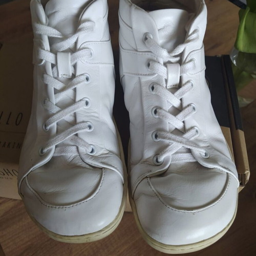 Mukishoes Cloud Leather High Sneakers Size 41 Used White