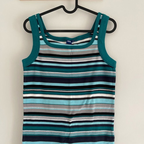 Cecil sleeveless blouse size M new, black and blue
