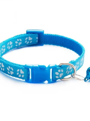 Περιλαίμιο γάτας Cute Paw Light Blue καινούργιο με κουδουνάκι και πατουσάκια