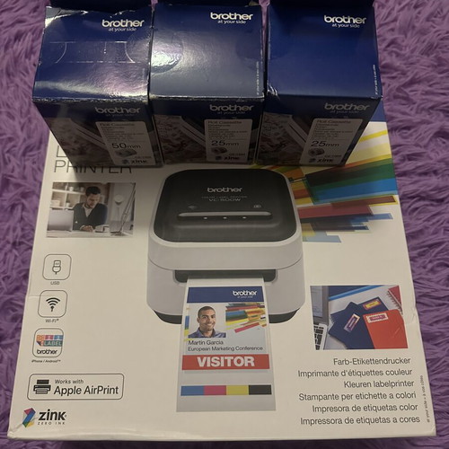 Brother VC-500W Thermal Printer like new with 3 ribbons and cleaning tape