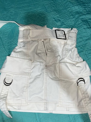 Bershka white denim cargo mini skirt size 36
